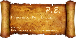 Praunstorfer Ervin névjegykártya
